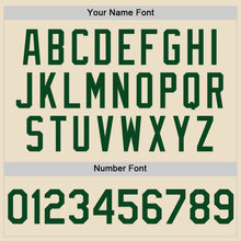 Load image into Gallery viewer, Custom Cream Green Bomber Full-Snap Varsity Letterman Two Tone Hoodie Jacket