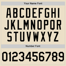 Load image into Gallery viewer, Custom Cream Black Bomber Full-Snap Varsity Letterman Two Tone Hoodie Jacket