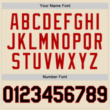 Load image into Gallery viewer, Custom Cream Black-Red Bomber Full-Snap Varsity Letterman Two Tone Hoodie Jacket