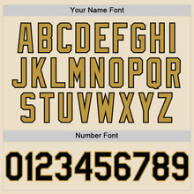 Load image into Gallery viewer, Custom Cream Black-Old Gold Bomber Full-Snap Varsity Letterman Two Tone Hoodie Jacket