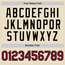 Load image into Gallery viewer, Custom Cream Crimson Black-City Cream Bomber Full-Snap Varsity Letterman Two Tone Hoodie Jacket