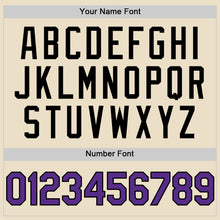 Load image into Gallery viewer, Custom Cream Purple Black-White Bomber Full-Snap Varsity Letterman Two Tone Hoodie Jacket