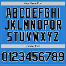 Load image into Gallery viewer, Custom Powder Blue Black-Cream Bomber Full-Snap Varsity Letterman Hoodie Jacket