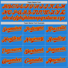 Load image into Gallery viewer, Custom Powder Blue Red-Gold Bomber Full-Snap Varsity Letterman Hoodie Jacket