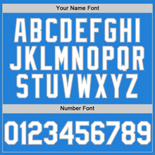 Load image into Gallery viewer, Custom Powder Blue White-Gray Bomber Full-Snap Varsity Letterman Hoodie Jacket