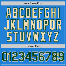 Load image into Gallery viewer, Custom Powder Blue Green-Cream Bomber Full-Snap Varsity Letterman Two Tone Hoodie Jacket