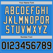 Load image into Gallery viewer, Custom Powder Blue Black-Cream Bomber Full-Snap Varsity Letterman Two Tone Hoodie Jacket