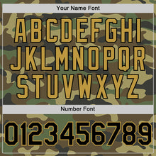 Load image into Gallery viewer, Custom Camo Black-Old Gold Bomber Full-Snap Varsity Letterman Salute To Service Hoodie Jacket