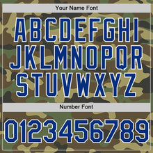 Load image into Gallery viewer, Custom Camo Royal-White Bomber Full-Snap Varsity Letterman Salute To Service Hoodie Jacket