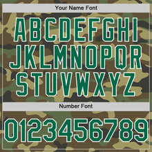 Load image into Gallery viewer, Custom Camo Kelly Green-White Bomber Full-Snap Varsity Letterman Salute To Service Hoodie Jacket