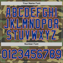 Load image into Gallery viewer, Custom Camo Royal-Red Bomber Full-Snap Varsity Letterman Salute To Service Hoodie Jacket