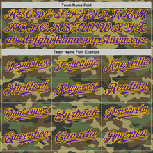 Load image into Gallery viewer, Custom Camo Purple-Gold Bomber Full-Snap Varsity Letterman Salute To Service Hoodie Jacket
