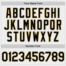 Load image into Gallery viewer, Custom White Black-Old Gold Bomber Full-Snap Varsity Letterman Hoodie Jacket