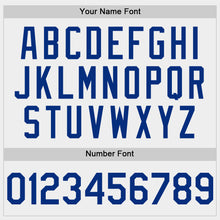 Load image into Gallery viewer, Custom White Royal-Red Bomber Full-Snap Varsity Letterman Hoodie Jacket