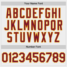 Load image into Gallery viewer, Custom White Crimson-Gold Bomber Full-Snap Varsity Letterman Hoodie Jacket