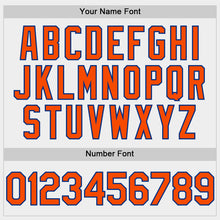 Load image into Gallery viewer, Custom White Orange-Royal Bomber Full-Snap Varsity Letterman Hoodie Jacket