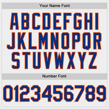 Load image into Gallery viewer, Custom White Royal-Orange Bomber Full-Snap Varsity Letterman Hoodie Jacket