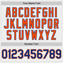 Load image into Gallery viewer, Custom White Royal-Orange Bomber Full-Snap Varsity Letterman Two Tone Hoodie Jacket