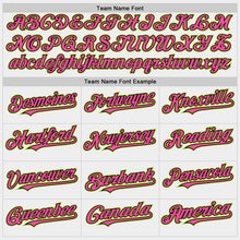 Load image into Gallery viewer, Custom White Pink Black-Neon Green Bomber Full-Snap Varsity Letterman Two Tone Hoodie Jacket