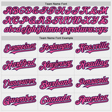 Load image into Gallery viewer, Custom White Pink Black-Purple Bomber Full-Snap Varsity Letterman Two Tone Hoodie Jacket