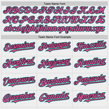 Load image into Gallery viewer, Custom White Aqua Black-Pink Bomber Full-Snap Varsity Letterman Two Tone Hoodie Jacket