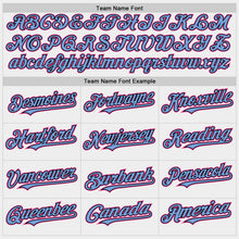 Load image into Gallery viewer, Custom White Light Blue Black-Pink Bomber Full-Snap Varsity Letterman Two Tone Hoodie Jacket