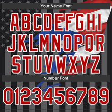 Load image into Gallery viewer, Custom Black Red-Gray Puerto Rico Puerto Rican Flag 3D Bomber Full-Snap Varsity Letterman Hoodie Jacket