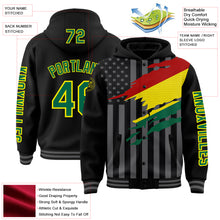 Load image into Gallery viewer, Custom Black Kelly Green Light Yellow-Gray Bolivia Bolivian Flag 3D Bomber Full-Snap Varsity Letterman Hoodie Jacket