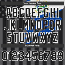 Load image into Gallery viewer, Custom Black Gray-White El Salvador El Salvadoran Flag 3D Bomber Full-Snap Varsity Letterman Hoodie Jacket