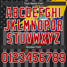 Load image into Gallery viewer, Custom Black Red-Gray Ecuador Ecuadorian Flag 3D Bomber Full-Snap Varsity Letterman Hoodie Jacket