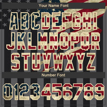 Load image into Gallery viewer, Custom Black Vintage USA Flag Cream-Gray 3D Bomber Full-Snap Varsity Letterman Hoodie Jacket