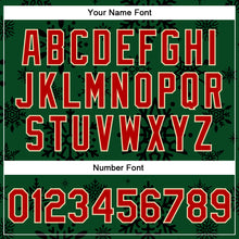 Load image into Gallery viewer, Custom Green Red-Cream Christmas 3D Bomber Full-Snap Varsity Letterman Jacket