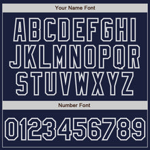 Load image into Gallery viewer, Custom Navy White-Gray Bomber Varsity Letterman Zipper Jacket