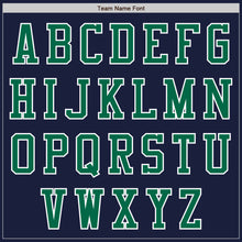 Load image into Gallery viewer, Custom Navy White-Kelly Green Bomber Varsity Letterman Zipper Jacket