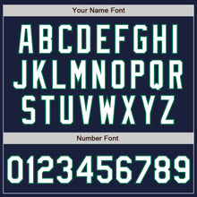 Load image into Gallery viewer, Custom Navy White-Kelly Green Bomber Varsity Letterman Zipper Jacket