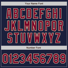 Load image into Gallery viewer, Custom Navy Maroon-Cream Bomber Varsity Letterman Zipper Jacket