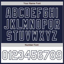 Load image into Gallery viewer, Custom Navy White Bomber Varsity Letterman Two Tone Zipper Jacket