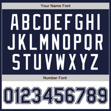 Load image into Gallery viewer, Custom Navy White Bomber Varsity Letterman Two Tone Zipper Jacket