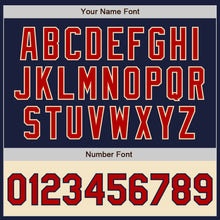 Load image into Gallery viewer, Custom Navy Red-Cream Bomber Varsity Letterman Two Tone Zipper Jacket