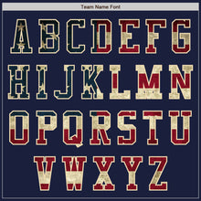 Load image into Gallery viewer, Custom Navy Vintage USA Flag Cream-Maroon Bomber Varsity Letterman Two Tone Zipper Jacket