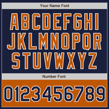 Load image into Gallery viewer, Custom Navy Texas Orange-White Bomber Varsity Letterman Two Tone Zipper Jacket