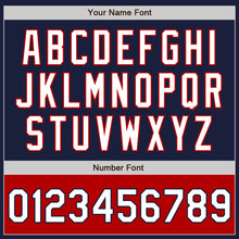 Load image into Gallery viewer, Custom Navy White-Red Bomber Varsity Letterman Two Tone Zipper Jacket