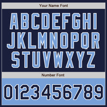 Load image into Gallery viewer, Custom Navy Light Blue-White Bomber Varsity Letterman Two Tone Zipper Jacket