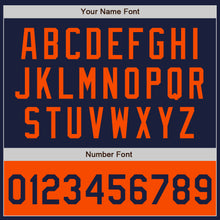 Load image into Gallery viewer, Custom Navy Orange Bomber Varsity Letterman Two Tone Zipper Jacket