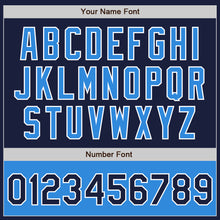 Load image into Gallery viewer, Custom Navy Powder Blue-White Bomber Varsity Letterman Two Tone Zipper Jacket