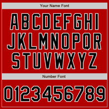 Load image into Gallery viewer, Custom Red Black-White Bomber Varsity Letterman Zipper Jacket