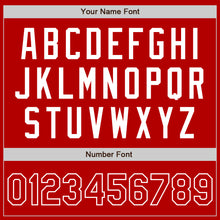 Load image into Gallery viewer, Custom Red White Bomber Varsity Letterman Zipper Jacket