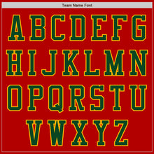 Load image into Gallery viewer, Custom Red Green-Gold Bomber Varsity Letterman Zipper Jacket