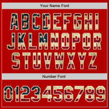 Load image into Gallery viewer, Custom Red Vintage USA Flag-Cream Bomber Varsity Letterman Zipper Jacket