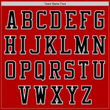 Load image into Gallery viewer, Custom Red Black-White Bomber Varsity Letterman Two Tone Zipper Jacket